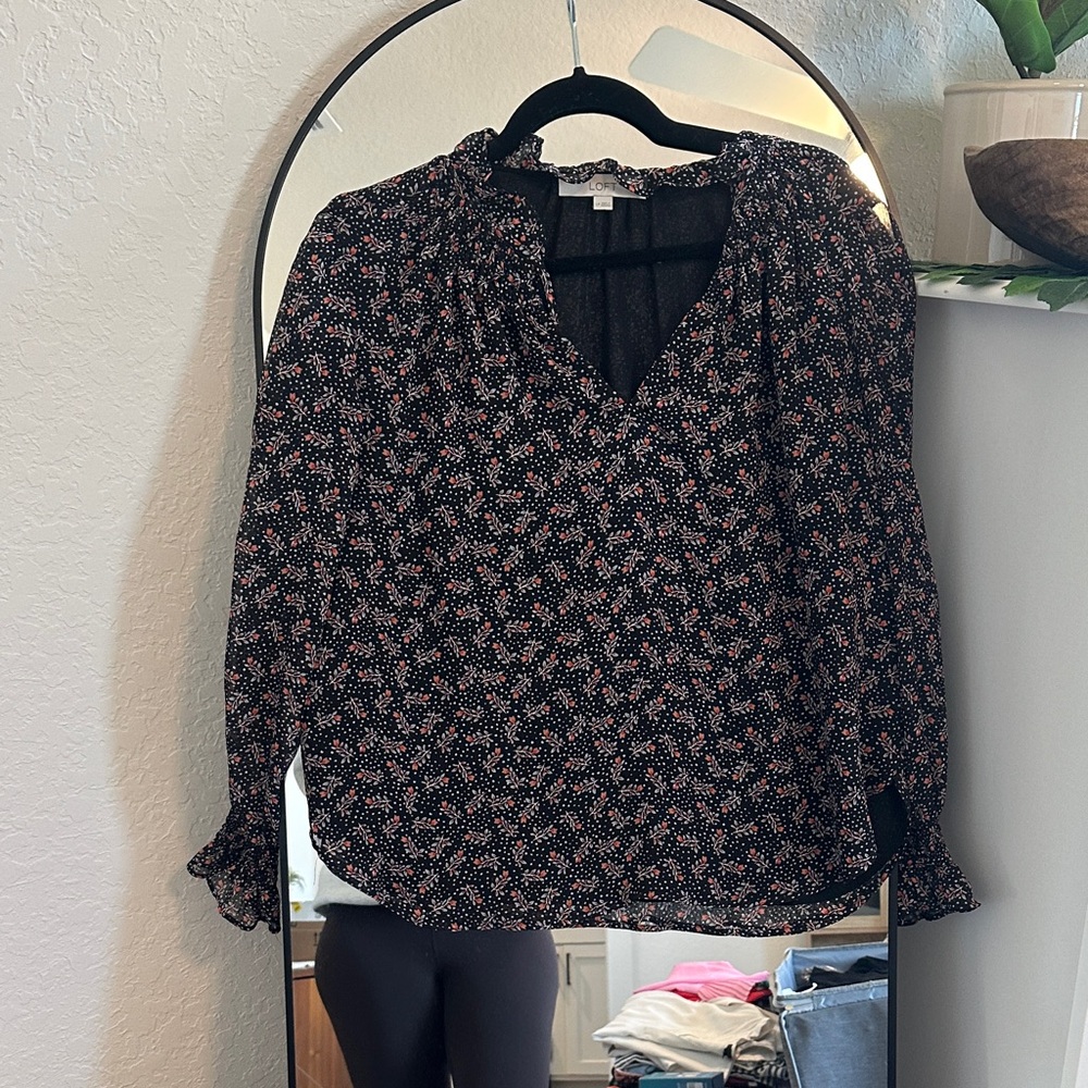 Floral Black and Pink Women's Top